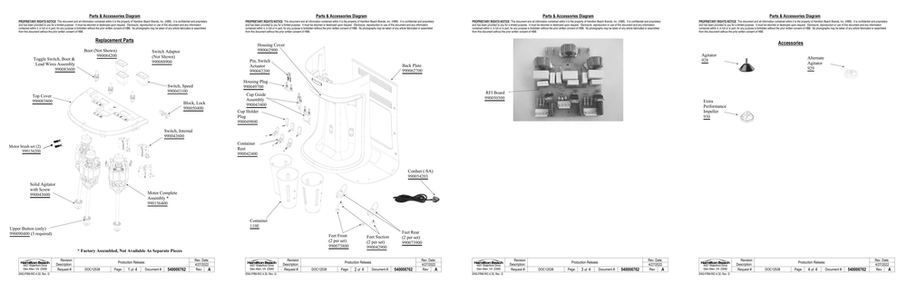 Diagram Diagram and Parts List for HMD400P-SA  Hamilton Beach Drink Mixer